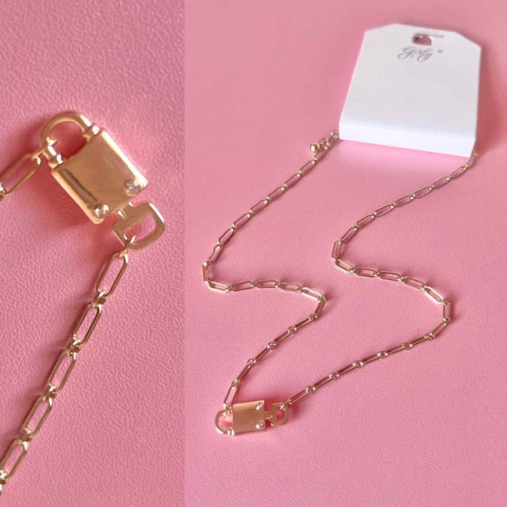 Gold Chain Lock and Key Necklace 🔐